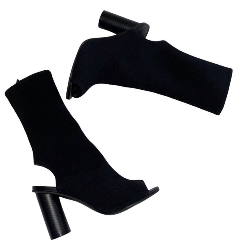 H&M Peep Toe Black Sock Bootie